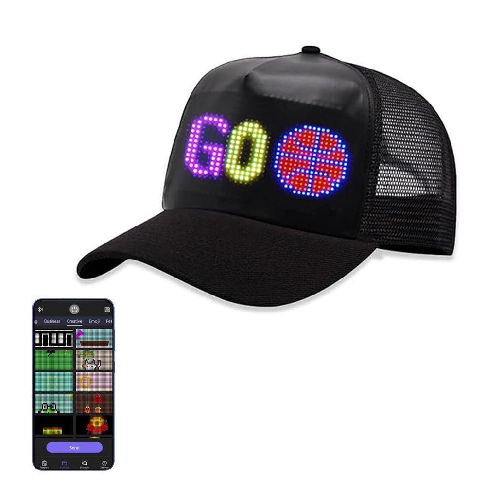3309 LED Cap, Bluetooth APP Control Programmable LED Hat Display Screen